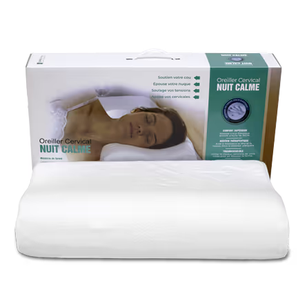 Oreiller Nuit Calme pour les cervicales – coussin ergonomique en mousse mémoire de forme pour un meilleur soutien du cou