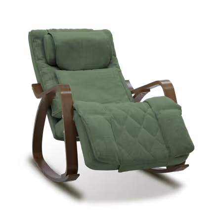 Fauteuil de massage rocking-chair vert – siège relaxant avec fonction massage pour le dos et les lombaires